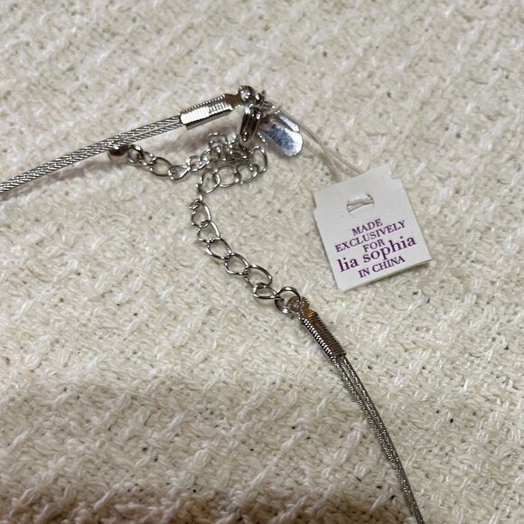 Vintage Lia Sophia Silver Tone 14" Choker Necklace - Picture 9 of 10